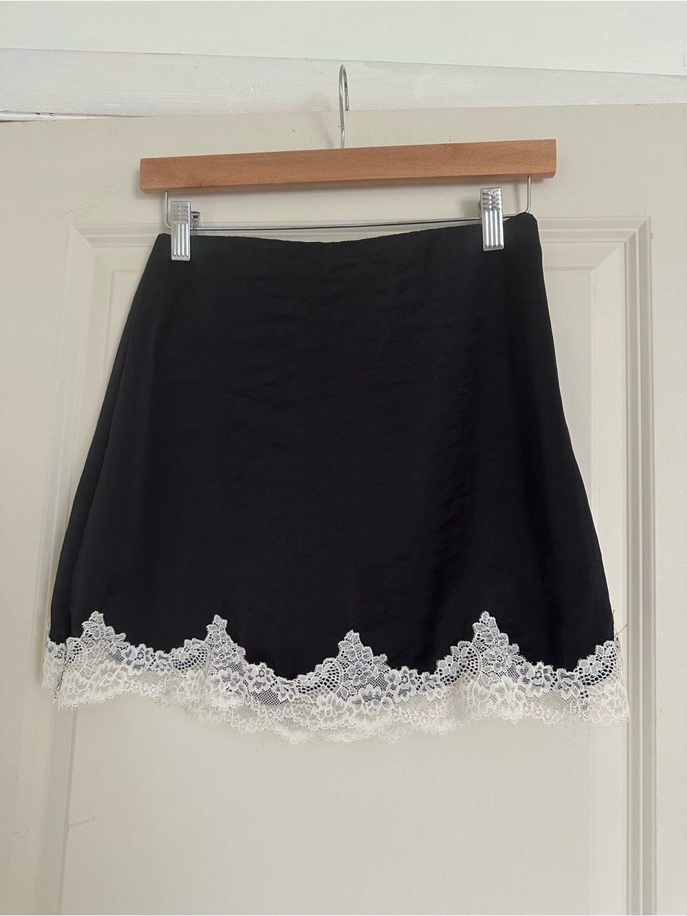 Abercrombie & Fitch Black Mini Skort with White Lace Trim